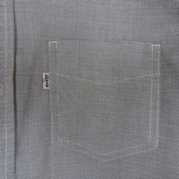 Levi's Button Front Shirt Men's Size S Gray Classic Preppy Work School Cotton - Picture 3 of 6